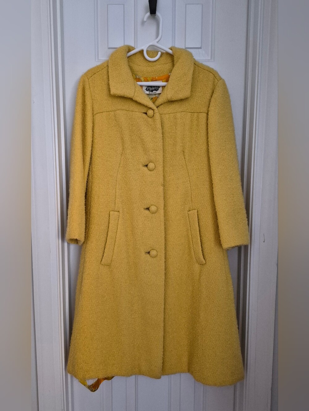 Vintage MCM Yellow Wool Bouclé Coat - Opducke's of Streator - Large